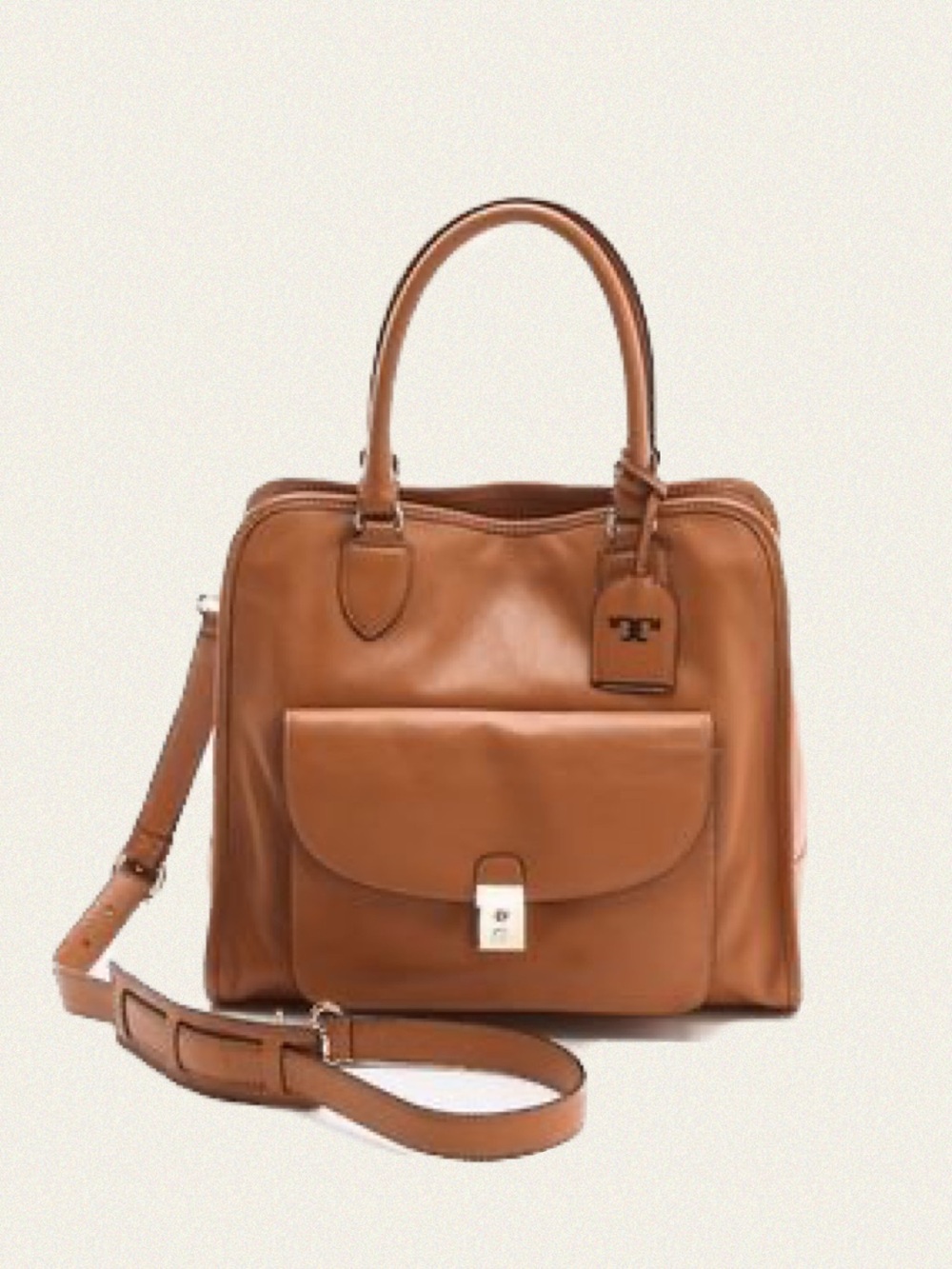 Tory Burch Priscilla Pocket Leather Tote Bag
